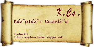 Káplár Csanád névjegykártya