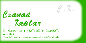 csanad kaplar business card